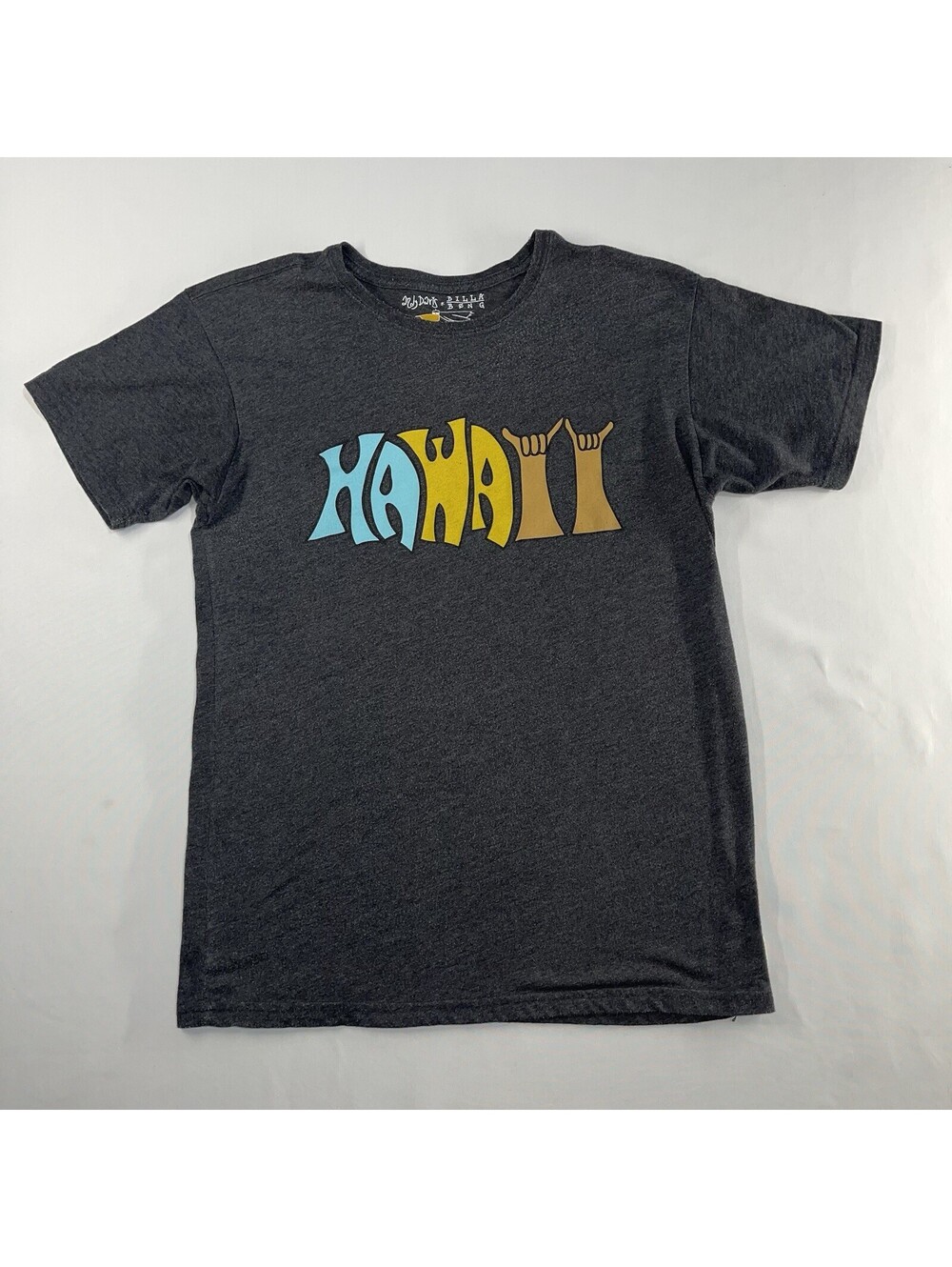 Andy Davis X Billabong T-Shirt Gray Medium Hawaii Graphic Surfing Hang Loose